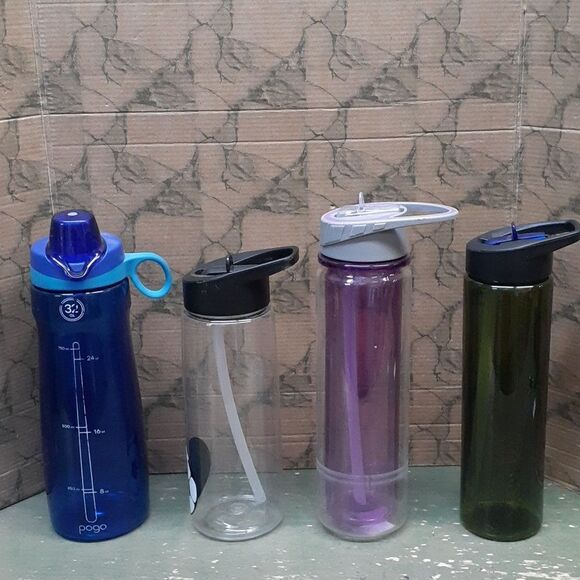 4 pc bundle water bottle flip top tumblers - Picture 1 of 6